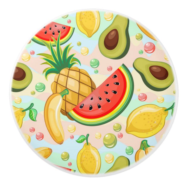 Färsk sommarfrukt Mönster Knopp (Framsidan)