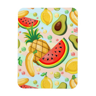 Färsk sommarfrukt Mönster Magnet
