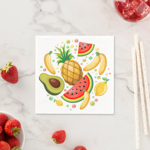 Färsk sommarfrukt Mönster Pappersservett