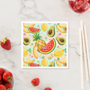 Färsk sommarfrukt Mönster Pappersservett