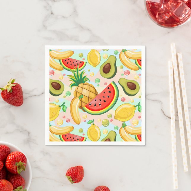 Färsk sommarfrukt Mönster Pappersservett (Insitu)