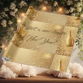Färsk Start Ny Kapitel Midnatt Guld Champagne Presentpapper