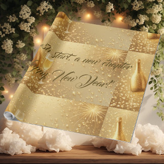 Färsk Start Ny Kapitel Midnatt Guld Champagne  Presentpapper