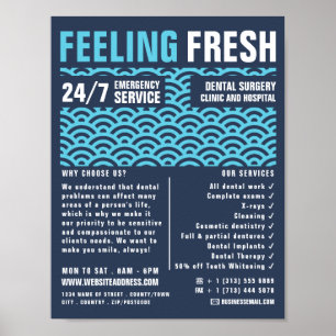 Färsk, Tandvård, dentst Advert Poster