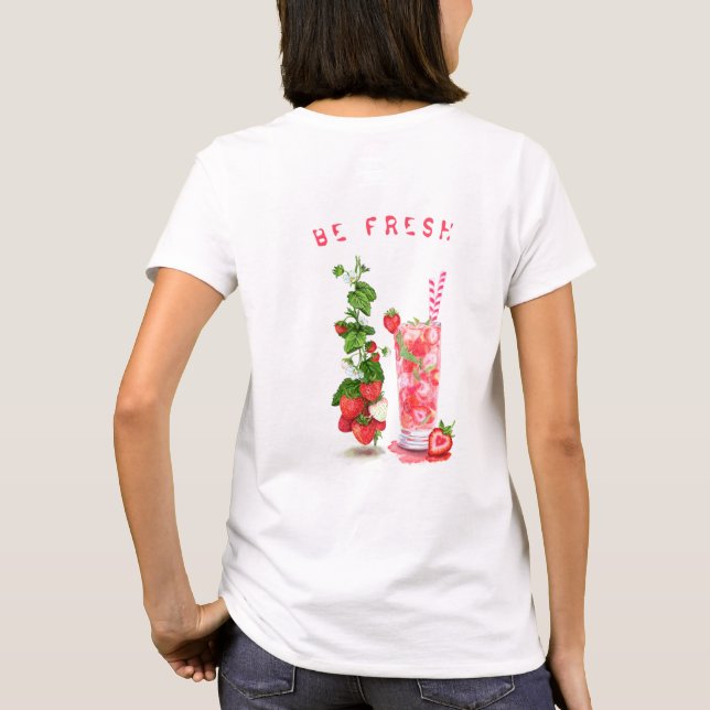 Färsk text för jordgubbsrocka Funny T-Shirt - Anpa (Baksida)
