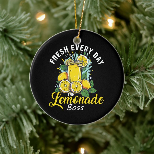 Färsk Varje Dag Lemonade Boss Julgransprydnad Keramik (Träd)