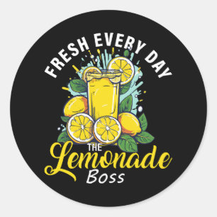 Färsk Varje Dag Lemonade Boss Runt Klistermärke