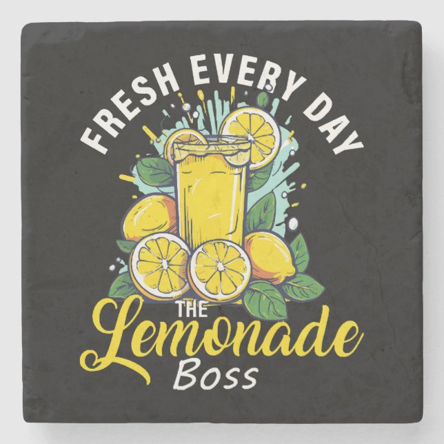 Färsk Varje Dag Lemonade Boss Stenunderlägg (Framsidan)