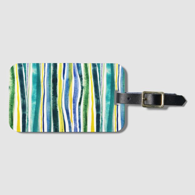 Färsk vattenfärgad rand bagagebricka (Framsida horisontal)