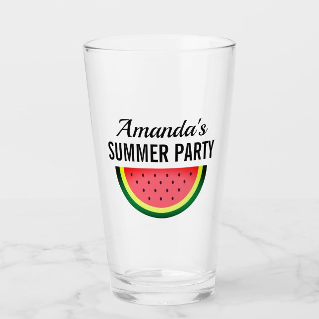 Färsk vattenmelon skiva anpassad sommarfest dryck glaskopp (Framsida)