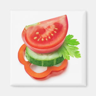 Färsk vegetabilisk delar magnet