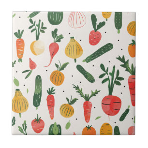 Färsk vegetabilisk illustration kakelplatta