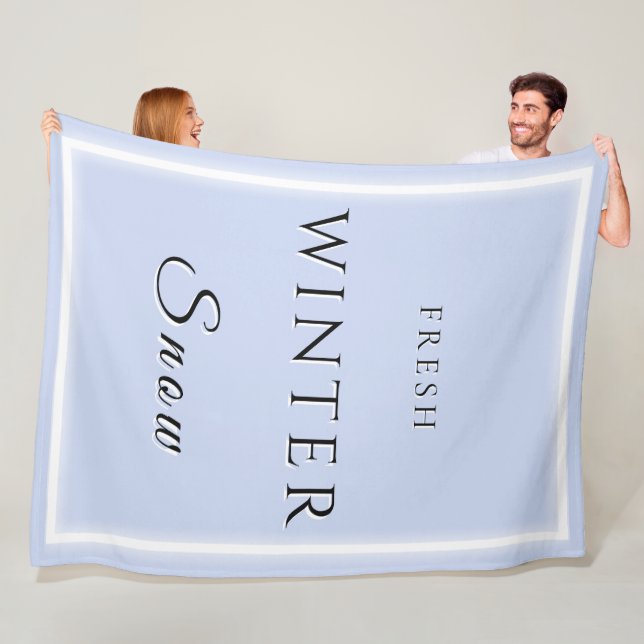 Färsk vinter Snö Fleecefilt (På plats)