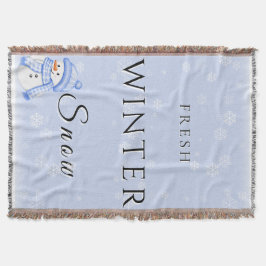 Färsk vinter Snö med Snögubbe och Snö Filt