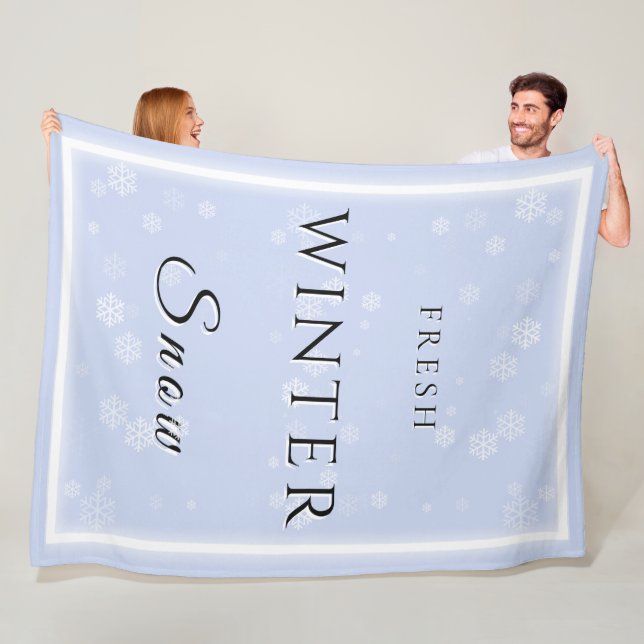 Färsk vinter Snö w/Snö Fleecefilt (På plats)