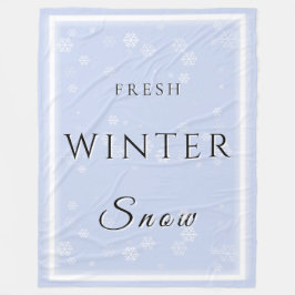 Färsk vinter Snö w/Snö Fleecefilt