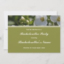 Färsk vit trädgårdsblomma, bachelorette party inbjudningar