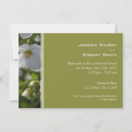 Färsk vit trädgårdsblommor, repetitionsmiddag inbjudningar