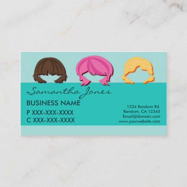 Färska affärskort för hårfärgning av ansikte visitkort (Framsida)