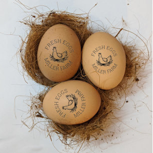 Färska ägg Cute Hen Monogram Egg Frimärke Stämpel