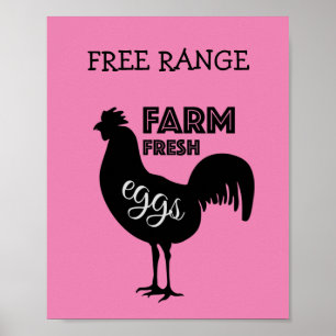 Färska ägg från frigående gårdar poster