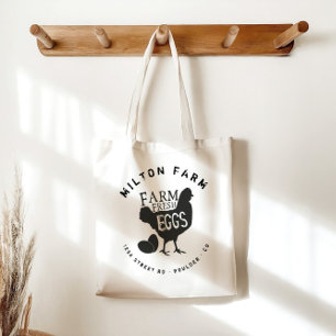 Färska ägg från gård monogram tygkasse