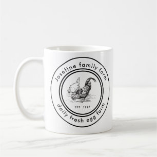 Färska ägg från hönsgården på lantlig gård kaffemugg