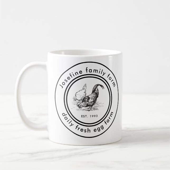 Färska ägg från hönsgården på lantlig gård kaffemugg (Vänster)