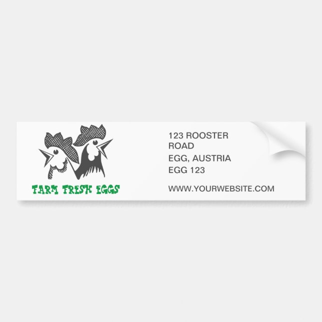 Färska ägg från lantgård bildekal (Framsidan)