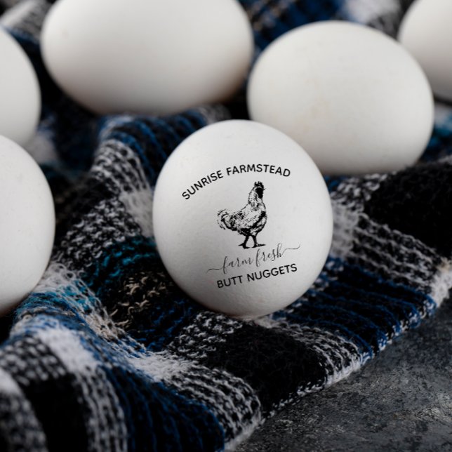 Färska ägg från lantgård | Funny Monogram Egg Frim Stämpel (Skapare uppladdad)