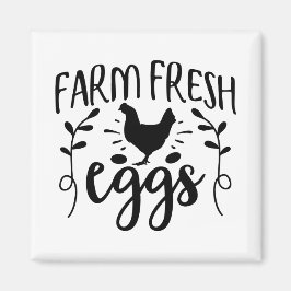 Färska ägg från lantgård magnet