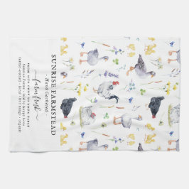 Färska ägg från lantgård | Rustic Farm Monogram Kökshandduk