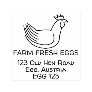 Färska ägg från lantgård självfärgande stämpel