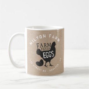 Färska ägg, kraftmonogram kaffemugg