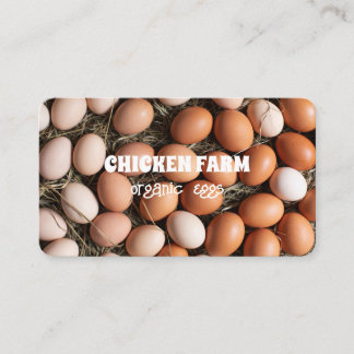 Färska ägg Organic Bio Eggs Chicken Hen Farm Visitkort