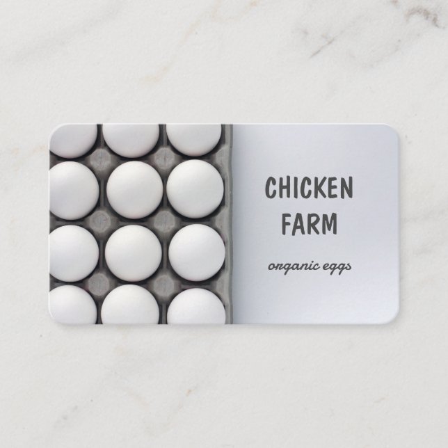 Färska ägg Organic Bio Eggs Chicken Hen Farm Visitkort (Framsida)