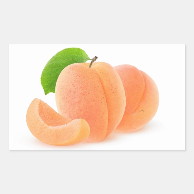 Färska aprikoser rektangulärt klistermärke (Framsida)