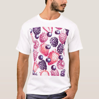 Färska bär: Bakgrund för färgstark Vintage. T Shirt