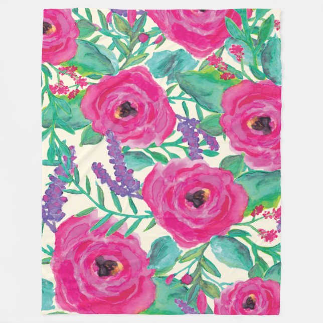 Färska Blommigtar Flottblanket Fleecefilt (Framsidan)