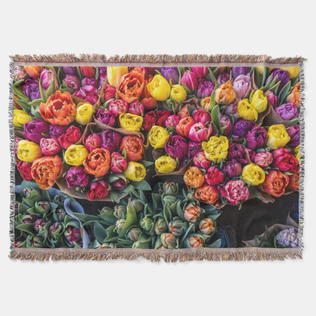 Färska blommor marknad – Levande blommor Filt (Framsidan)