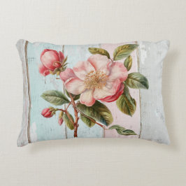 Färska blommor Modern, rostmålat trä Artsy Prydnadskudde