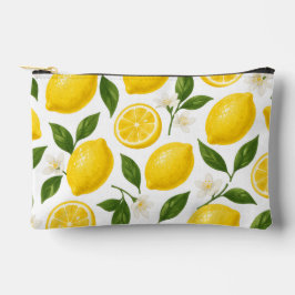 Färska citronmönster med blad och blommor