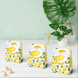 Färska citronmönster med blad och blommor presentaskar