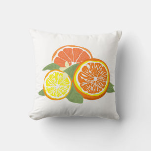 Färska Citrus Skivor Apelsin Citron Kudde