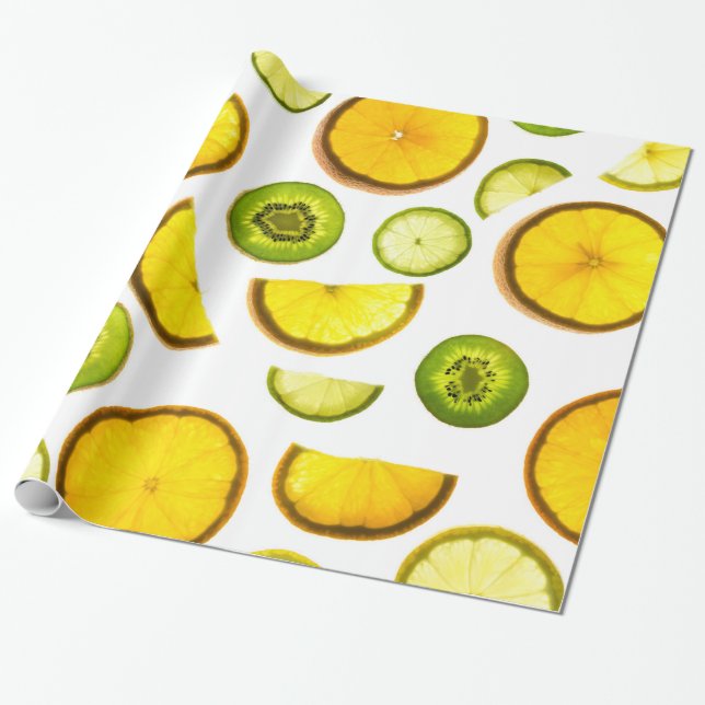 Färska citrusfrukter presentpapper (Utrullad)