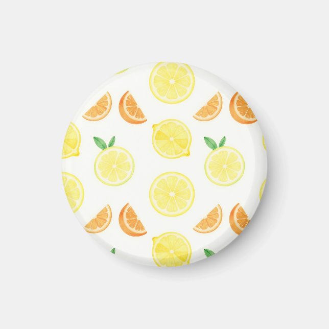 Färska Citrusskivor Sömlöst Mönster Magnet (Framsidan)