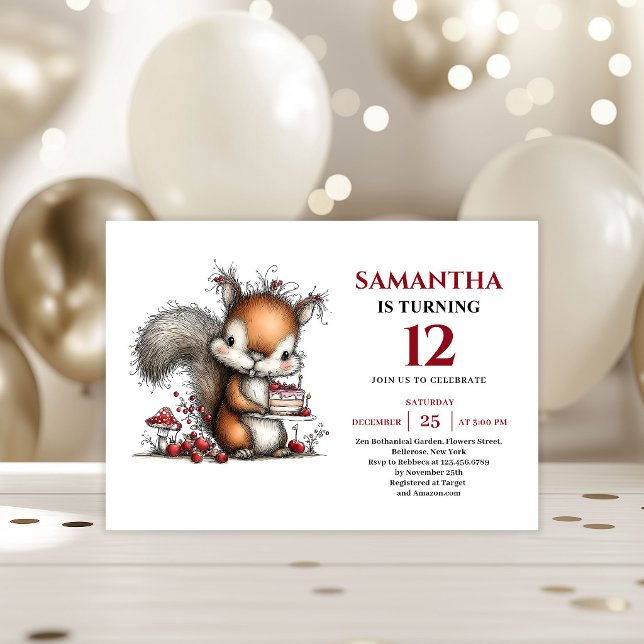 Färska fantasifulla djur fest barn födelsedagsinbj inbjudningar (Fresh whimsical animals party kids birthday invitation

)