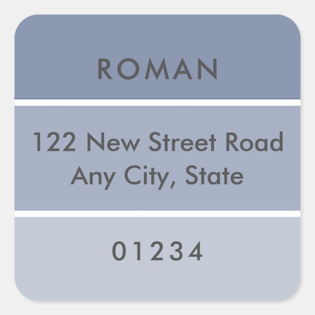 Färska färg adress blå färgflis etikett (Framsida)