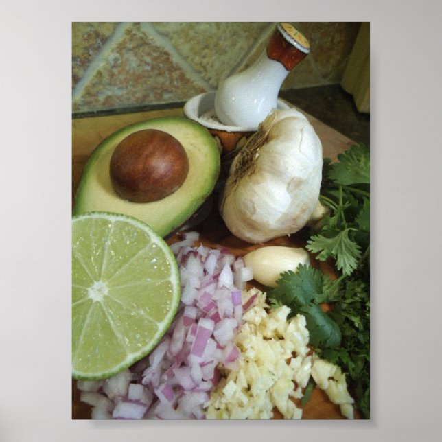 Färska Guacamol Ingredienser Poster (Framsidan)