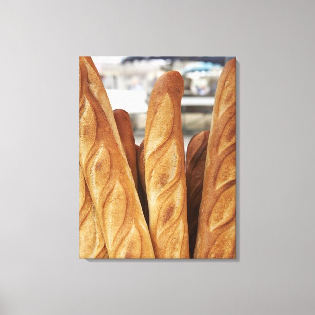 Färska, hett baguettes canvastryck (Framsida)
